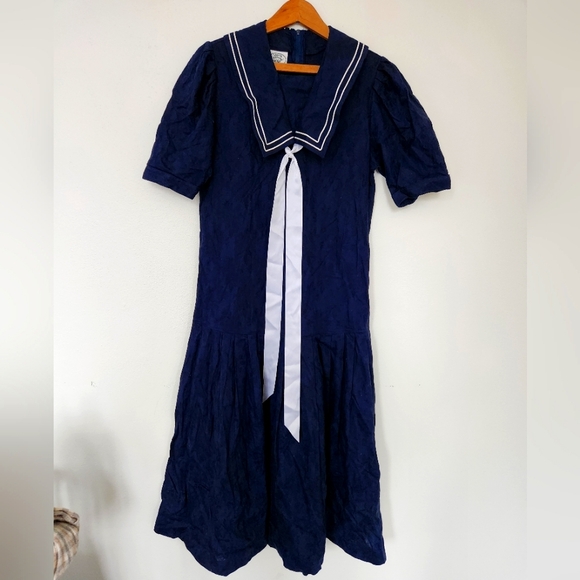 Laura Ashley Dresses & Skirts - Vintage Laura Ashley Linen And Cotton Sailor Dress